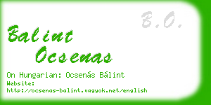 balint ocsenas business card