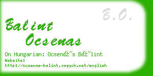 balint ocsenas business card